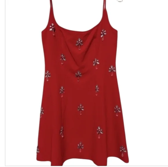 NWT Gianni Bini Cocktail Crepe Jewel A-Line Dress sz 10 - Picture 2 of 10